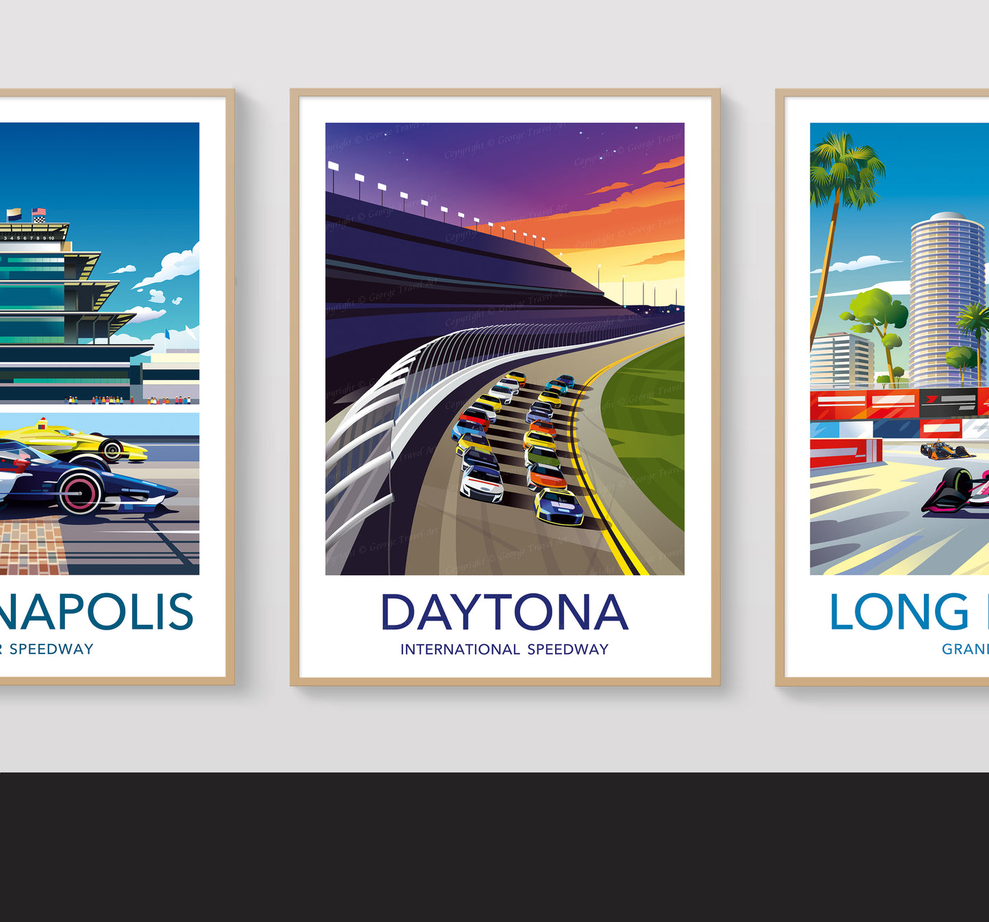 Daytona Speedway 500 poster print ā NASCAR wall art with white border