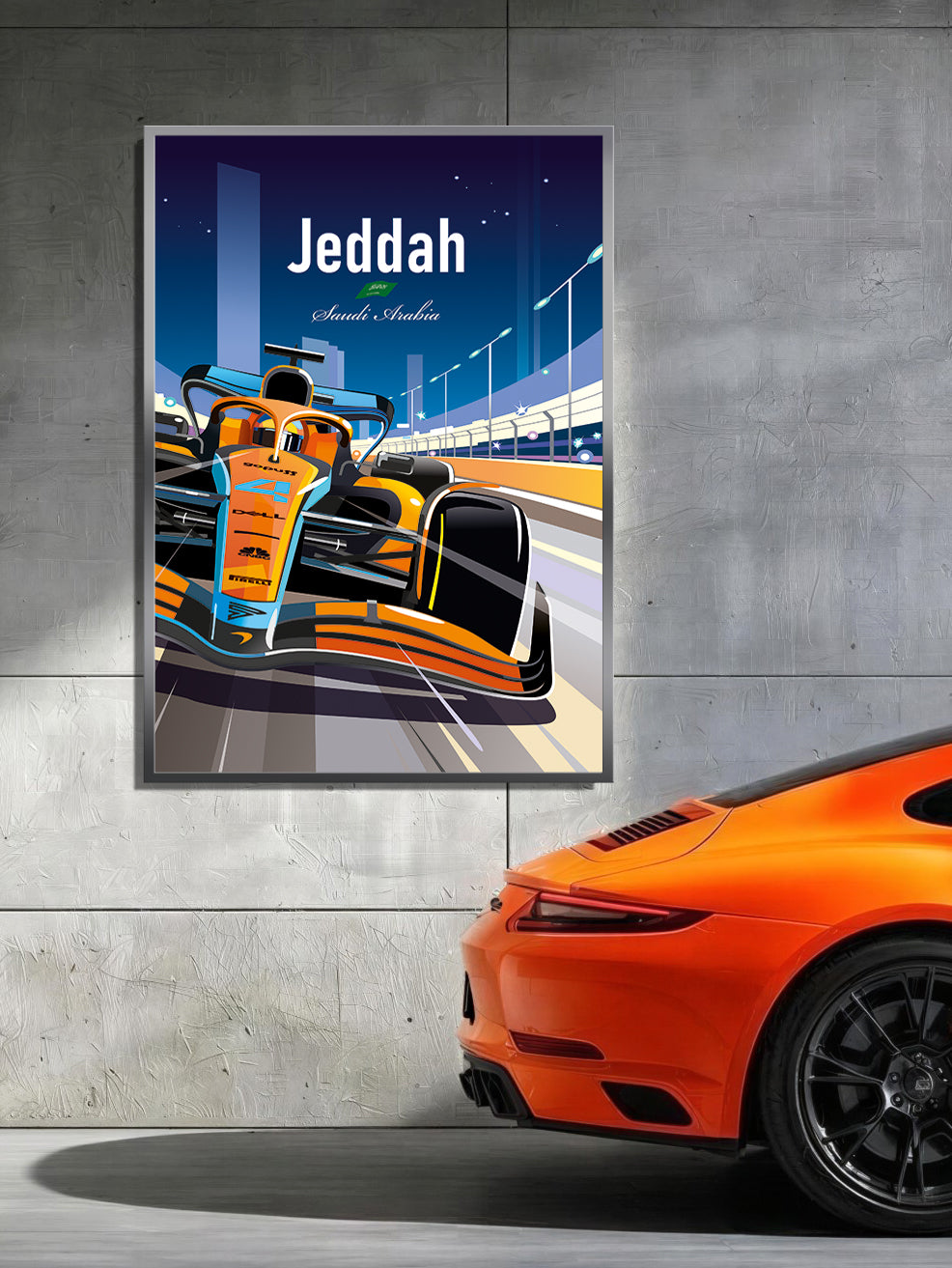 Jeddah F1 poster ā McLaren wall art second angle