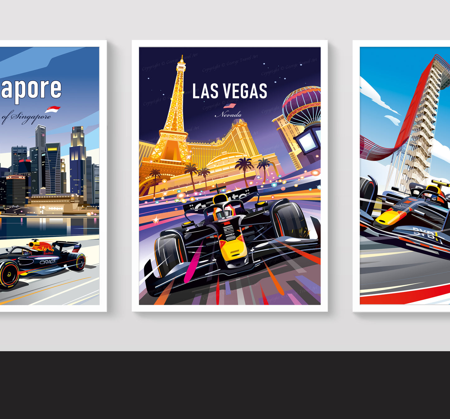 Las Vegas F1 poster print β Red Bull Formula 1 wall art second angle