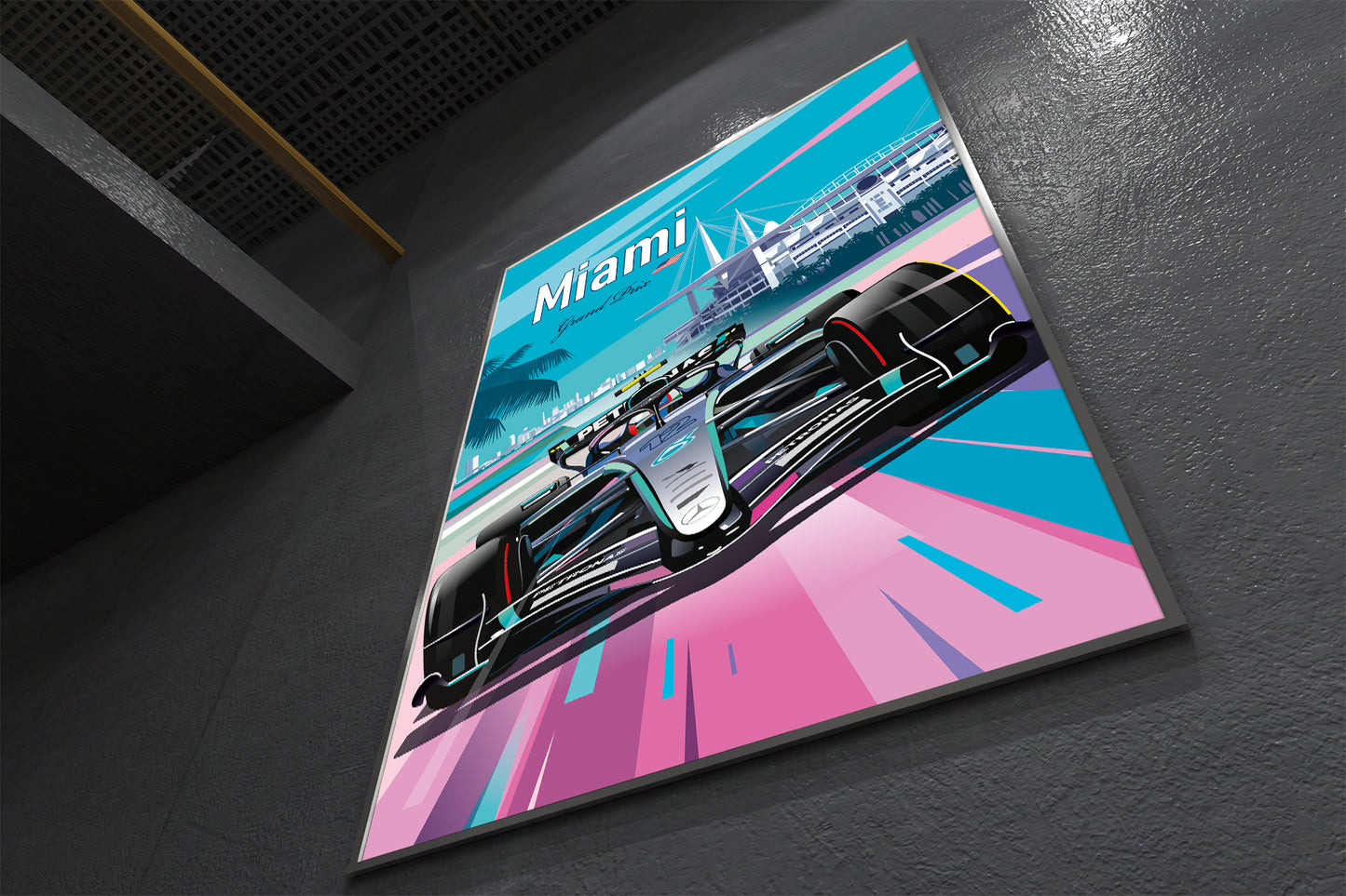 Miami Formula 1 Mercedes Antonelli print ā modern motorsport wall art