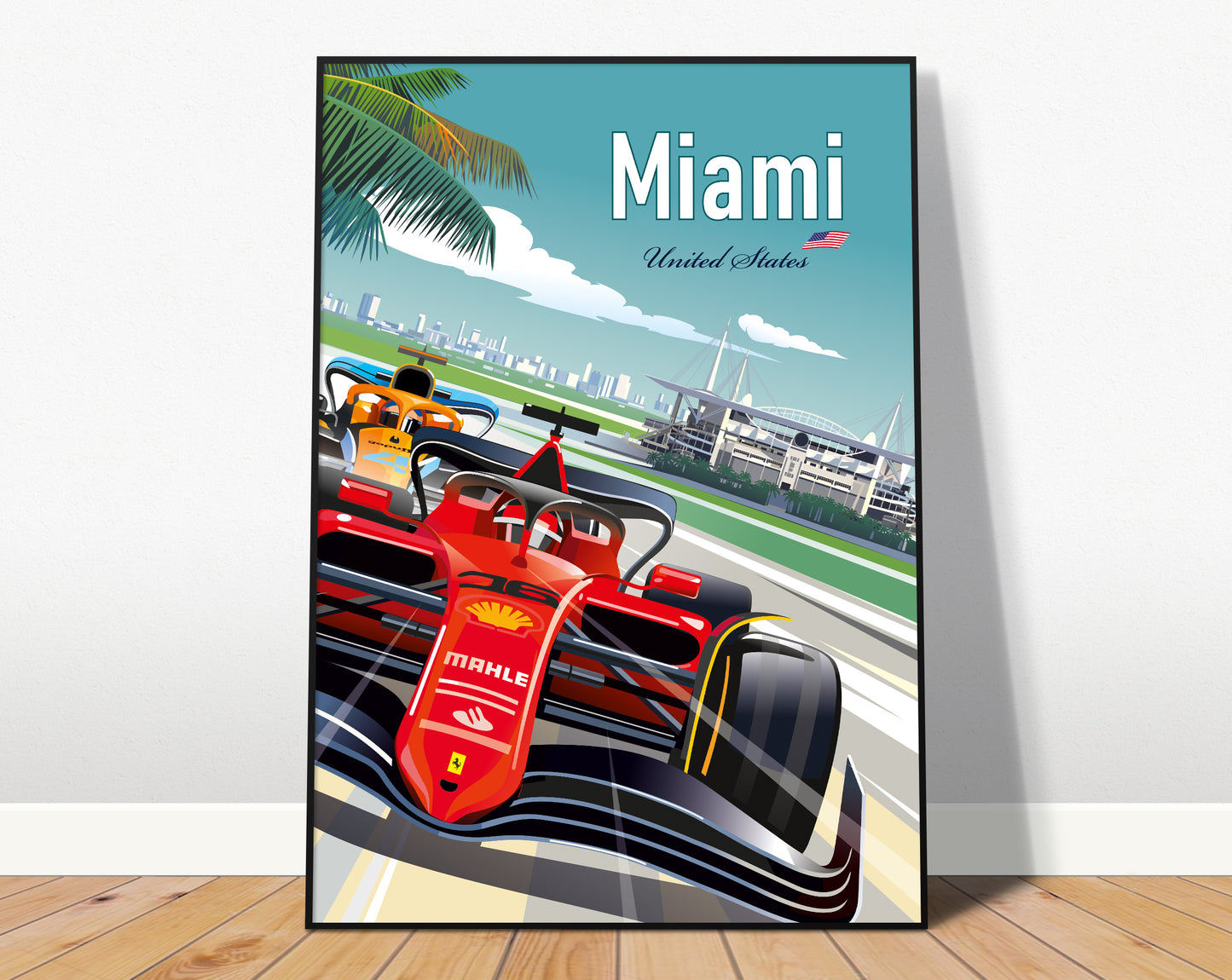 Miami Formula 1 Ferrari poster ā Grand Prix wall art print