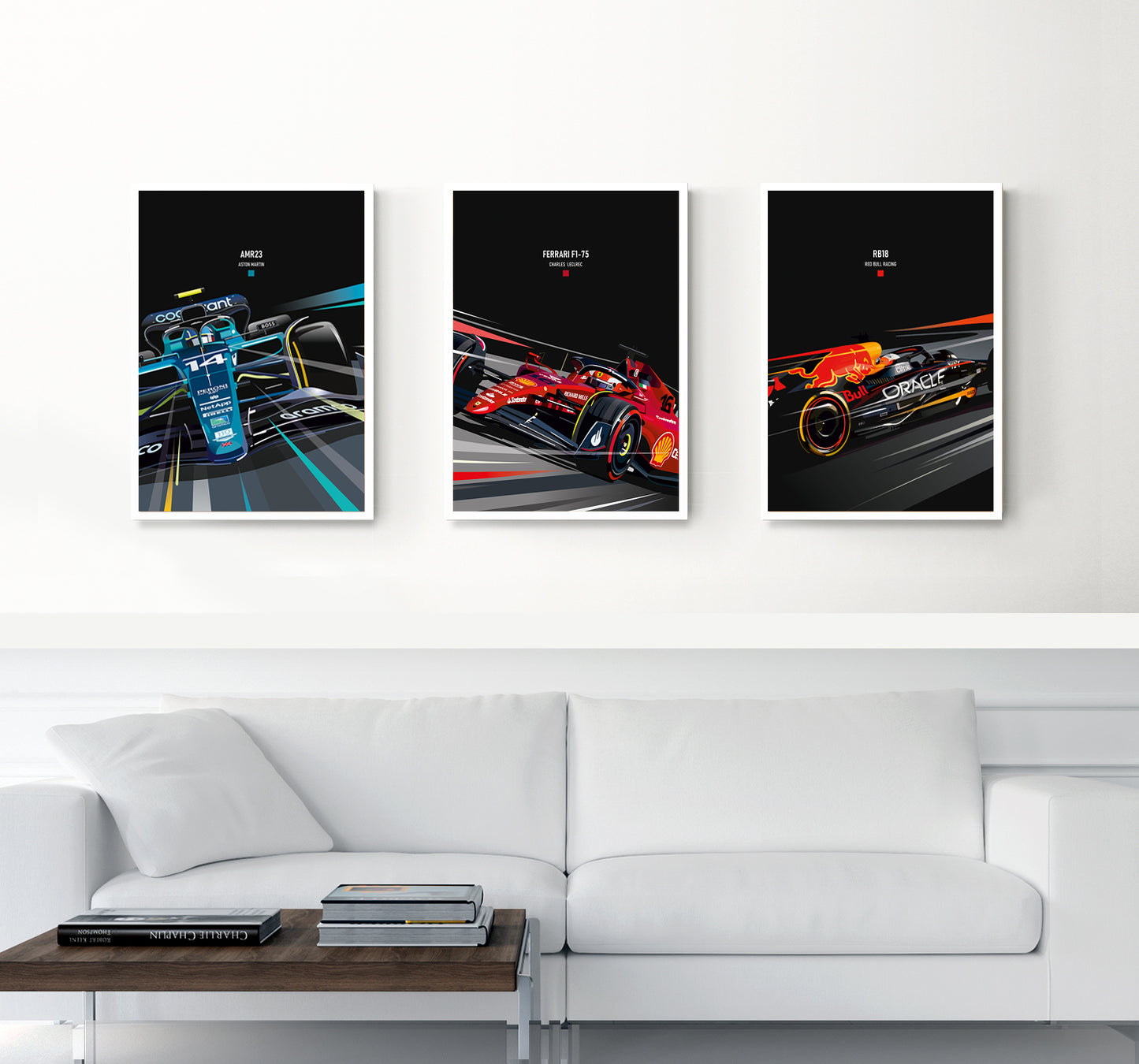 Charles Leclerc Ferrari F1-75 print ā Formula 1 race car wall art