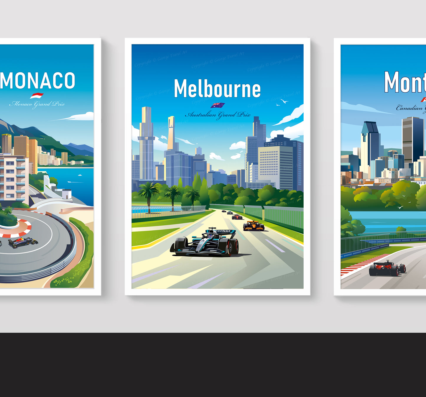 Melbourne F1 poster print ā George Russell Mercedes wall art second angle