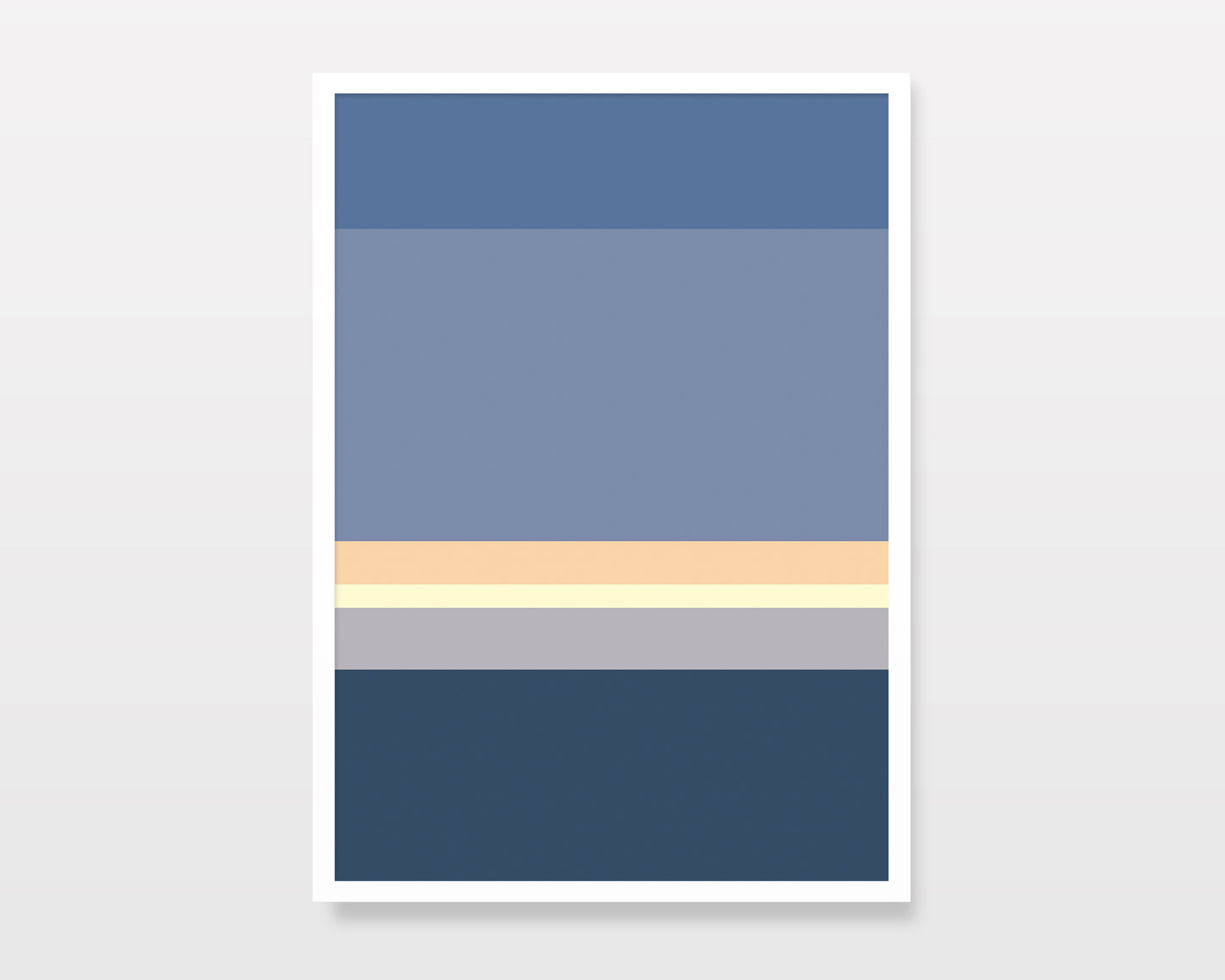 MISTY MEADOW SUNRISE - Abstract Minimal Landscape Art Print