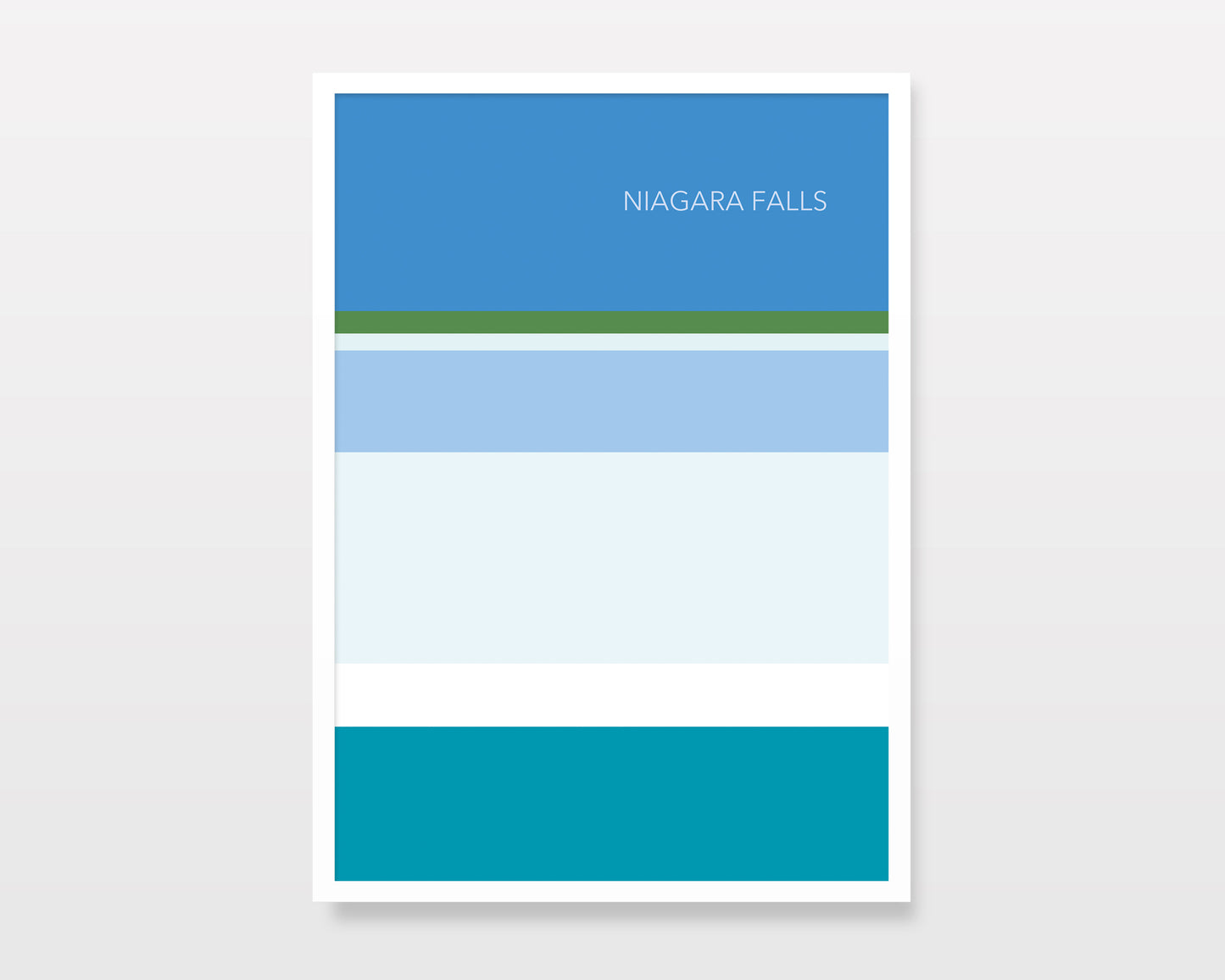 Niagara Falls minimalist travel art print - abstract color block poster