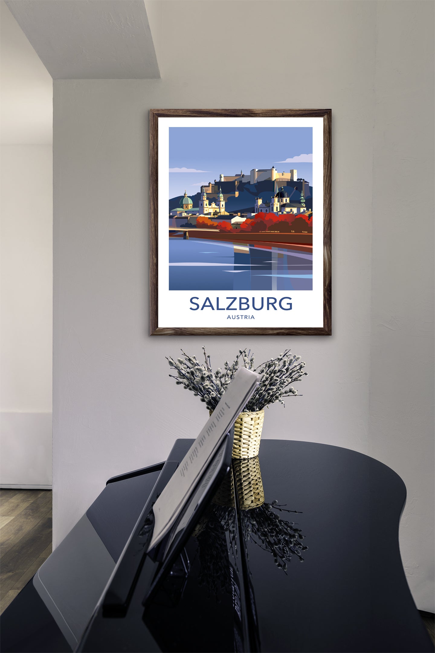 Salzburg Austria travel poster print ā wall art vertical format