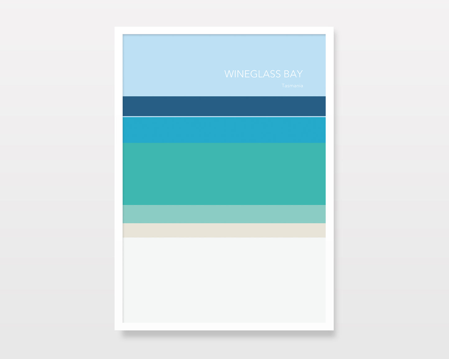 Wineglass Bay Tasmania Australia minimalist travel art print - abstract color block poster