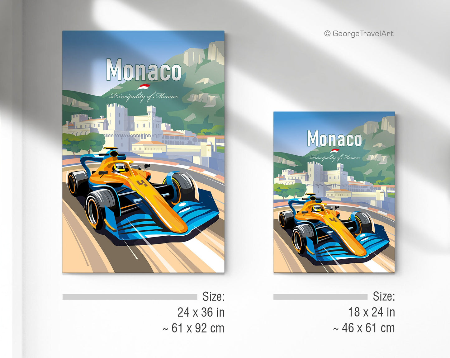 Monaco F1 Canvas Print / Formula-1 Print / F1 Wall Art / F1 Gift/ McLaren