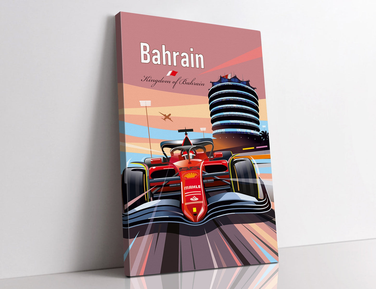 Bahrain F1 Canvas / Ferrari F1 Print / F1 Wall Art / F1 Gift