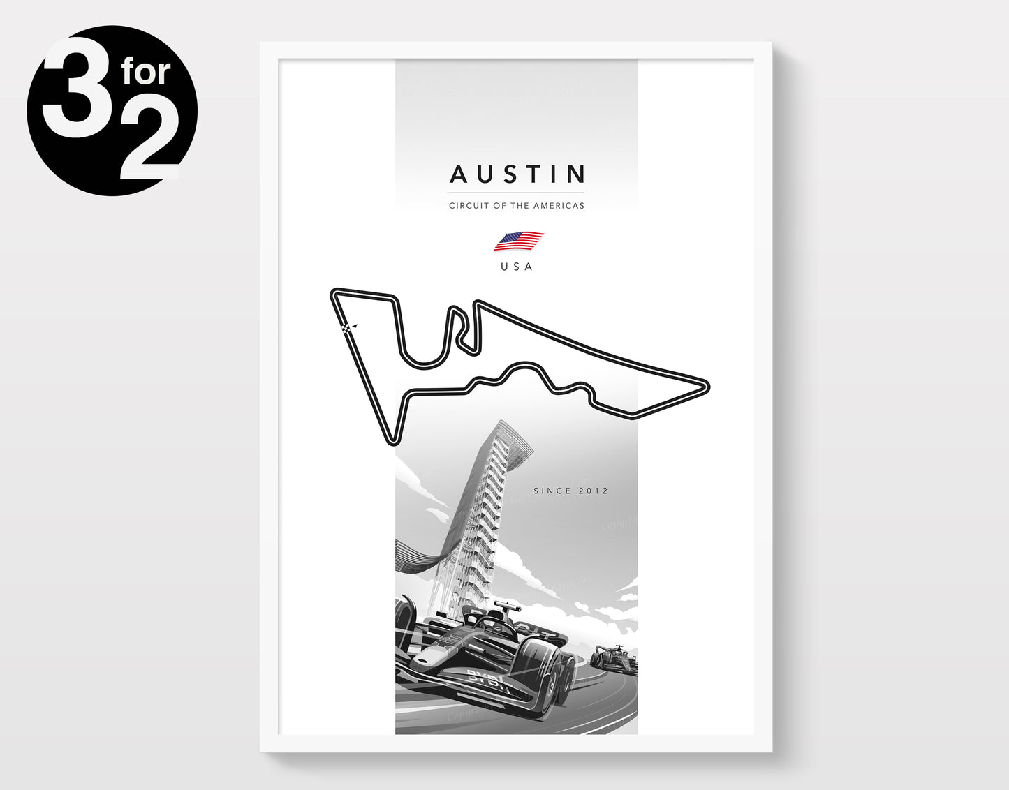 Circuit of the Americas Poster / Austin F1 Circuit / United States Grand Prix / F1 Texas
