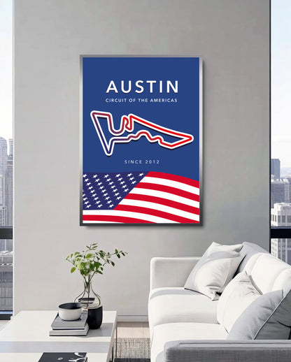 Circuit of the Americas Track Poster – Austin F1 Circuit Wall Art