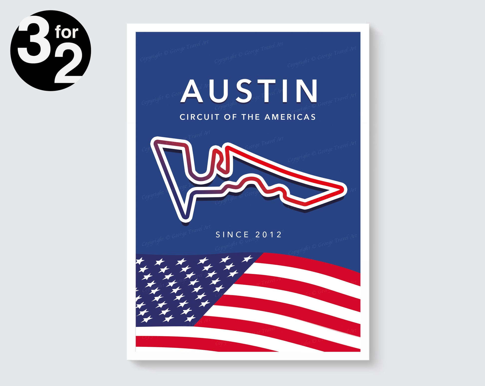 Circuit of the Americas track poster – Austin F1 circuit wall art
