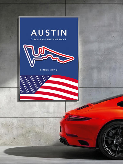 Circuit of the Americas Track Poster – Austin F1 Circuit Wall Art