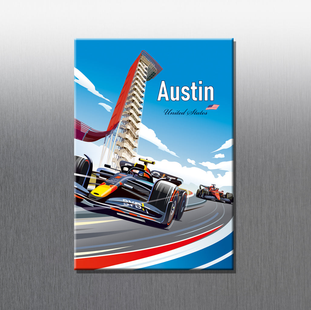 Austin F1 fridge magnet – Formula 1 Grand Prix gift