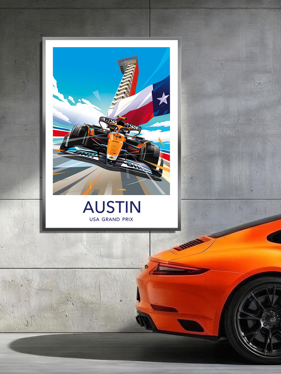 Austin F1 poster – Lando Norris wall art gift second angle