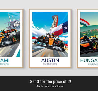 Austin GP F1 Poster / Lando Norris Print