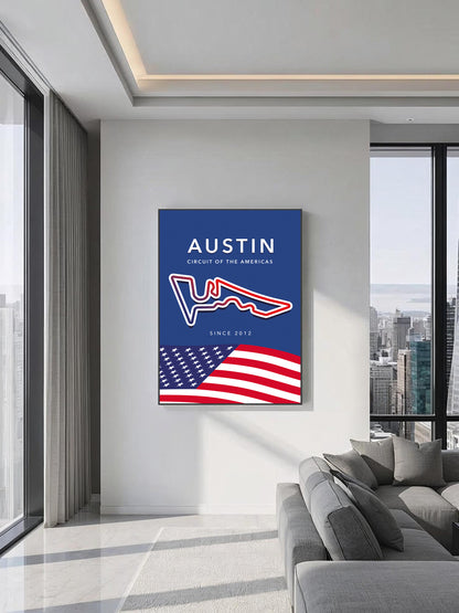 Circuit of the Americas Track Poster – Austin F1 Circuit Wall Art