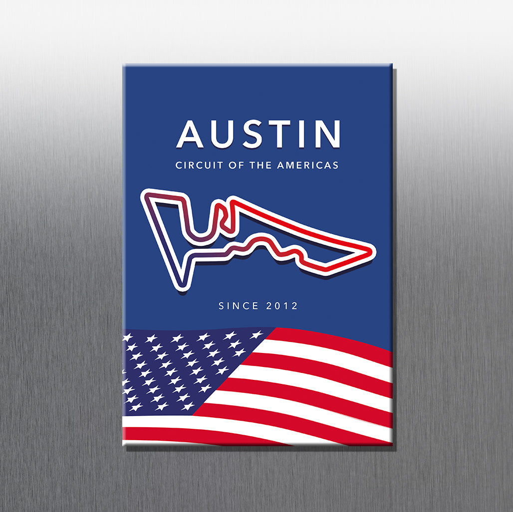 Austin F1 circuit magnet – Formula 1 Grand Prix track layout