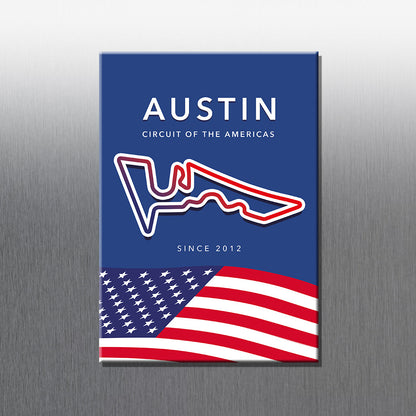 Austin F1 circuit magnet – Formula 1 Grand Prix track layout