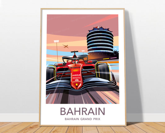 Bahrain F1 poster print – Ferrari Bahrain Grand Prix wall art