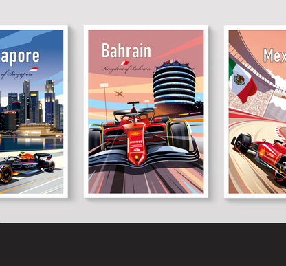 Bahrain F1 poster – Ferrari wall art third angle
