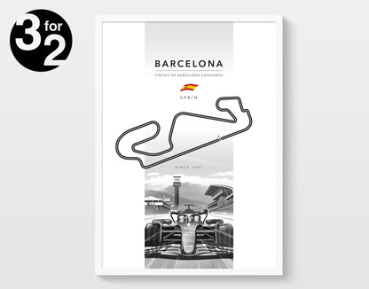 Circuit De Barcelona-Catalunya F1 Poster / F1 Racing Track