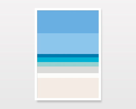 BLUE HORIZON - Abstract Ocean Sea Landscape Art Print