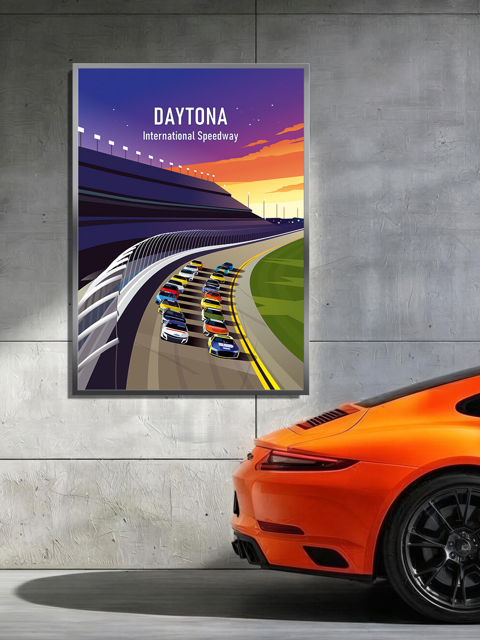 Daytona 500 poster print – NASCAR motorsport wall art detail