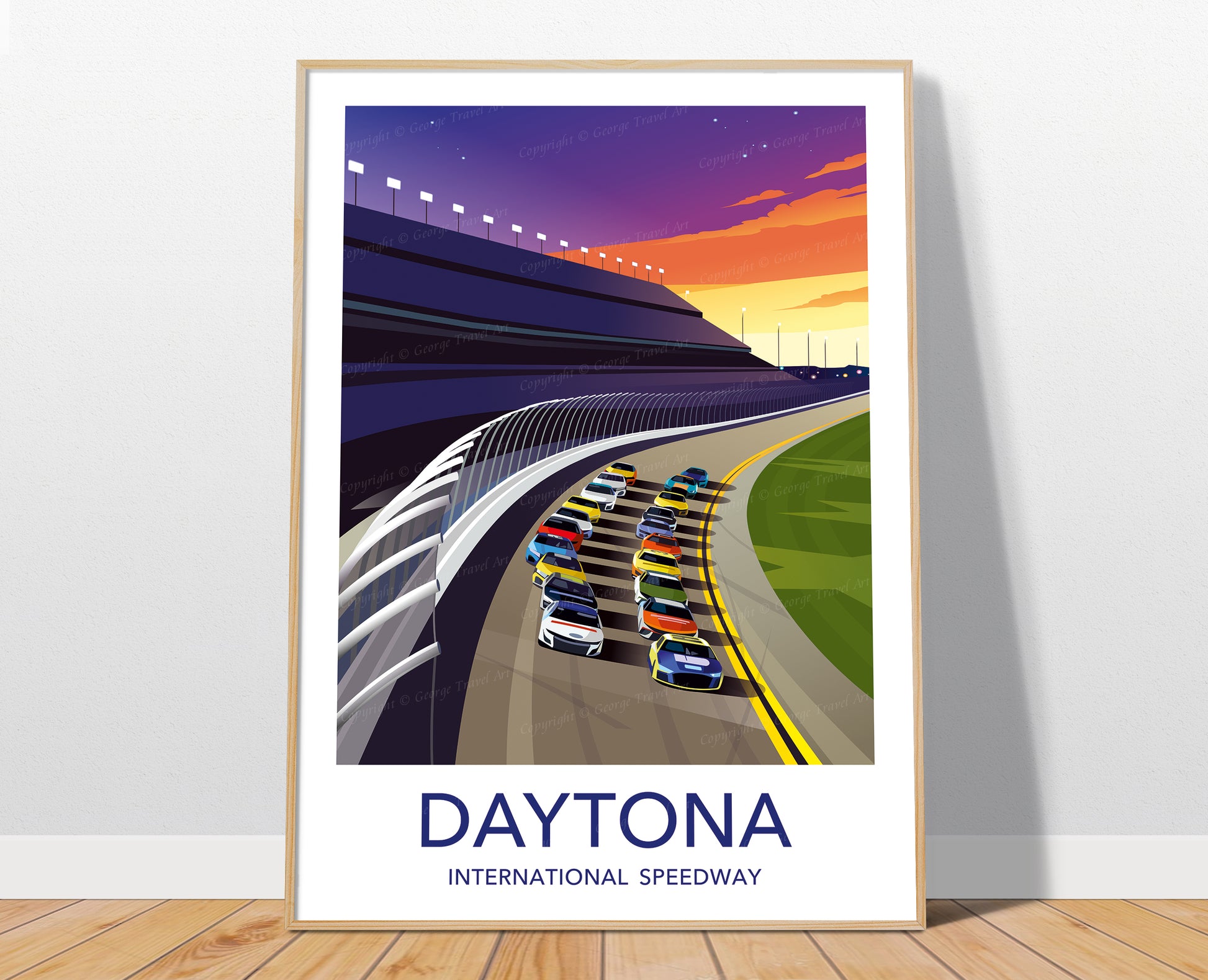 Daytona International Speedway print poster – NASCAR motorsport wall art