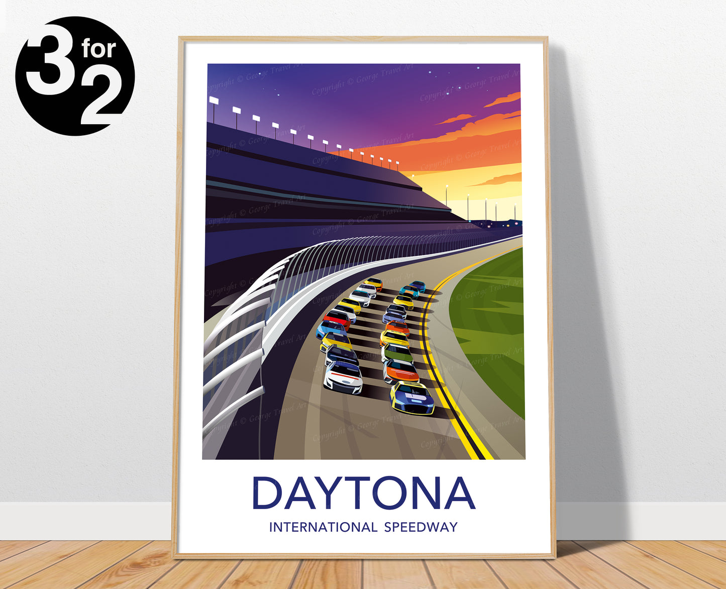 Daytona 500 - Daytona International Speedway Poster, Nascar race,