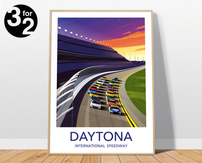 Daytona 500 - Daytona International Speedway Poster, Nascar race,