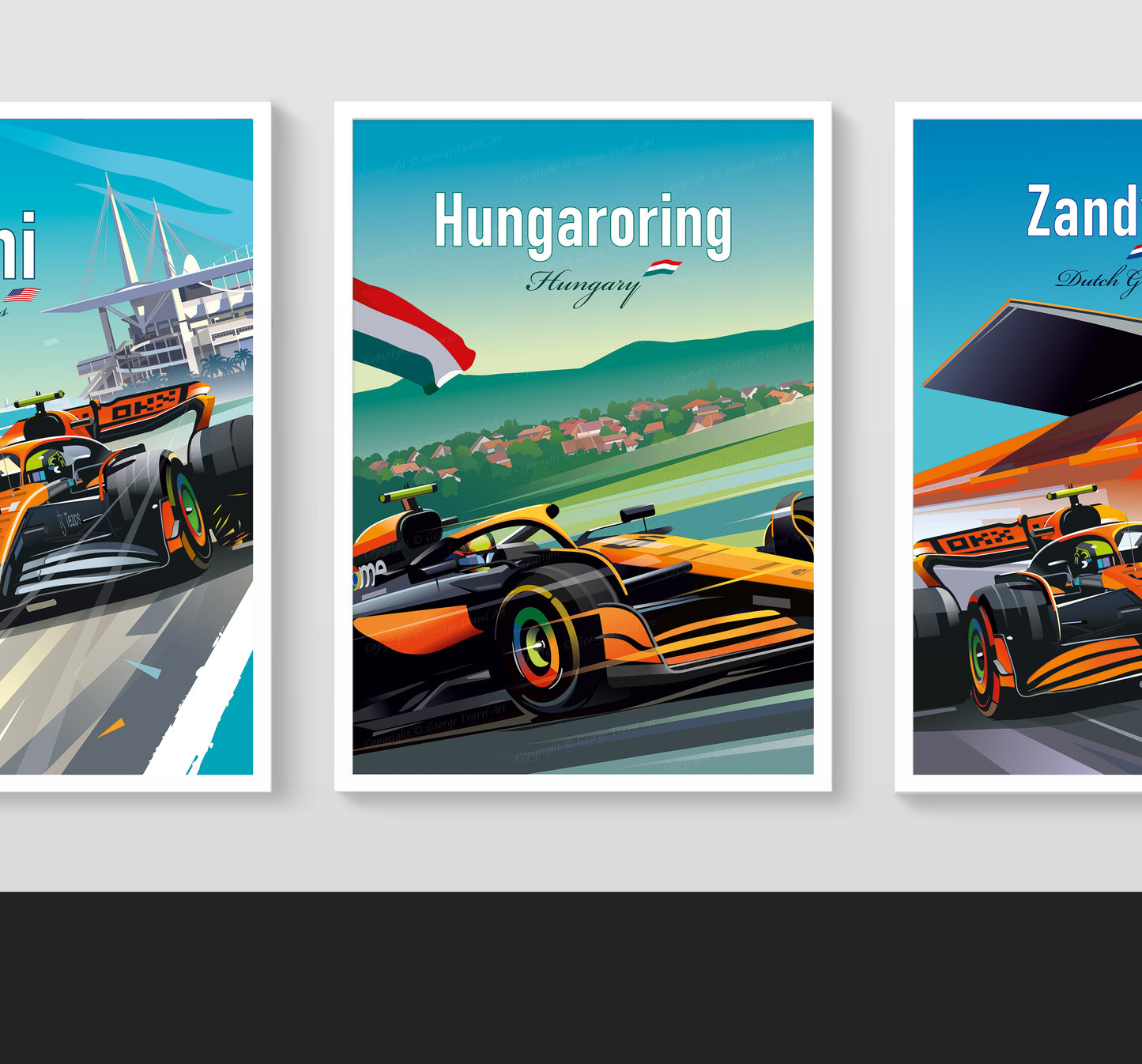 Hungaroring F1 print – Piastri McLaren wall art second angle