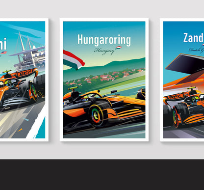 Hungaroring F1 print – Piastri McLaren wall art second angle