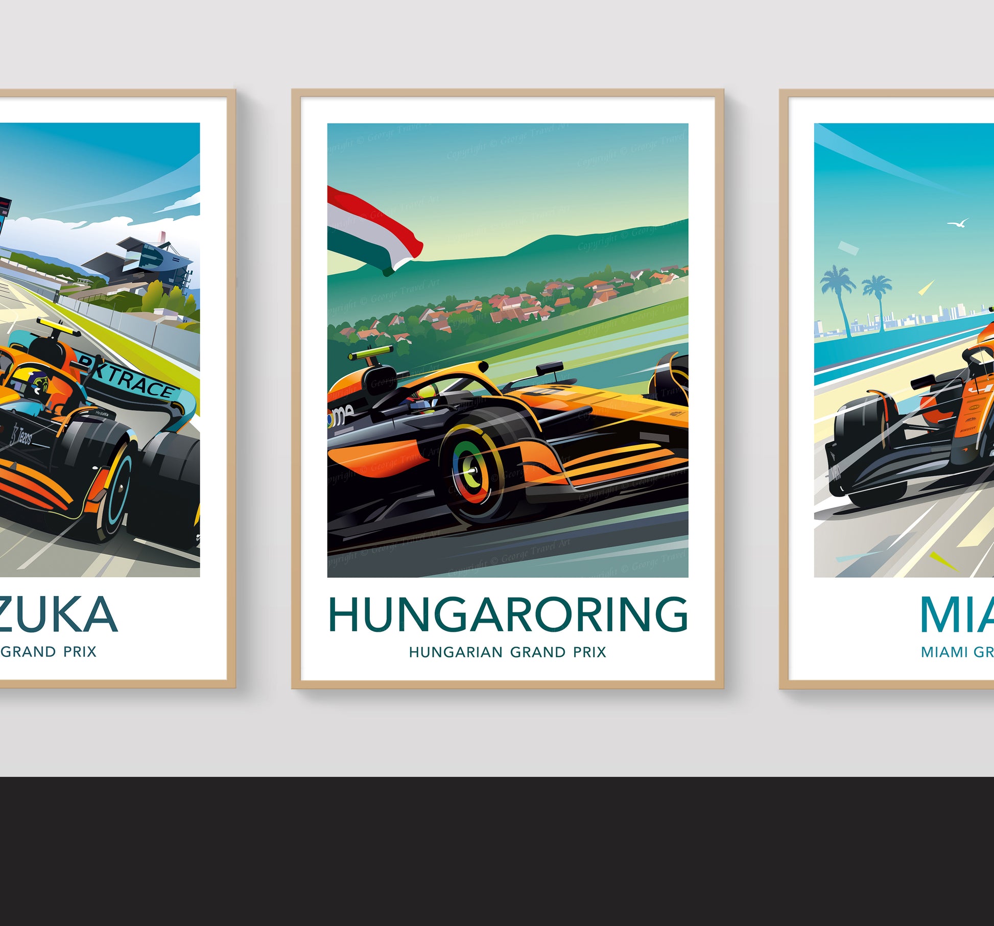 Hungaroring F1 print poster – Piastri winner wall art second angle