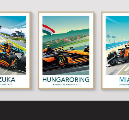 Hungaroring F1 print poster – Piastri winner wall art second angle