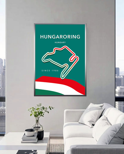 Hungaroring Circuit Track Poster – Budapest F1 Wall Art