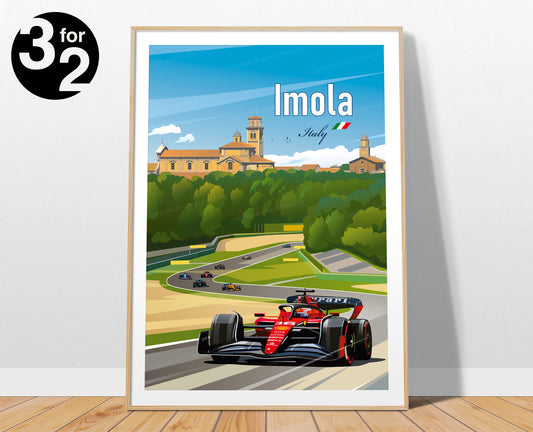 Imola F1 Poster / Ferrari 2023 F1 / Charles Leclerc / Italian Grand Prix