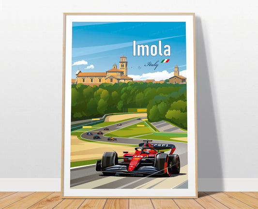 Imola F1 poster print – Ferrari Emilia Romagna Grand Prix wall art