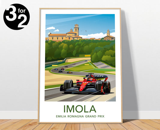 Imola F1 Poster / Charles Leclerc / Ferrari F1 / Italian Grand Prix