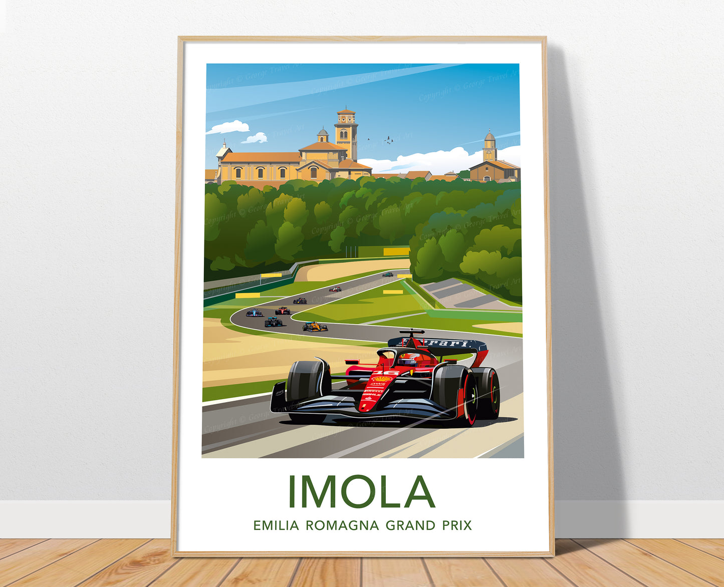 Imola F1 poster print – Ferrari Leclerc Italian Grand Prix wall art