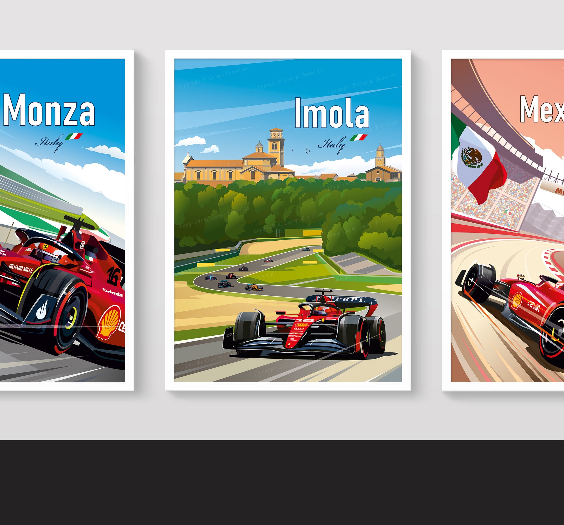 Imola F1 poster – Ferrari wall art second angle
