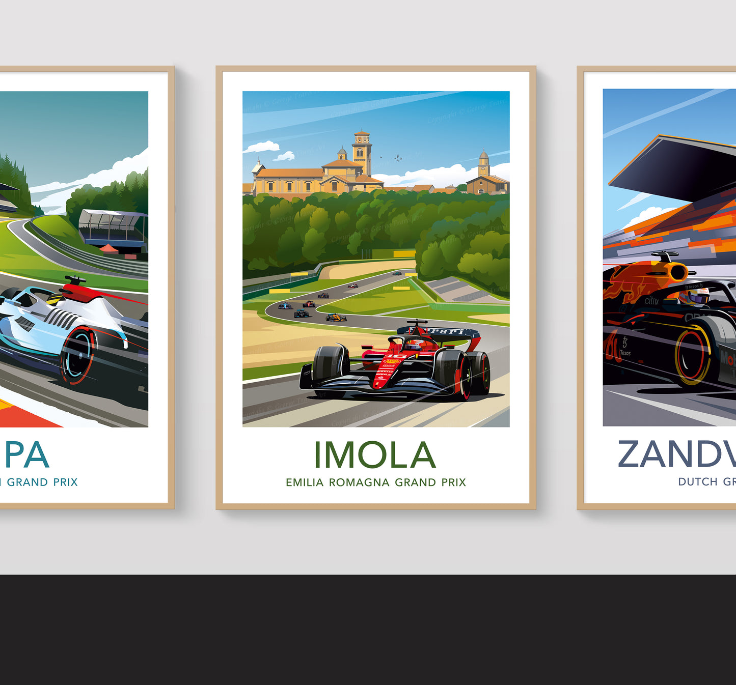 Imola F1 poster – Ferrari Leclerc wall art second angle