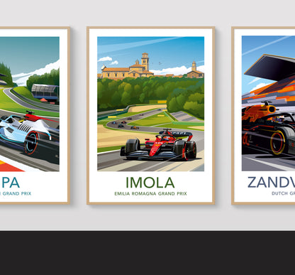 Imola F1 poster – Ferrari Leclerc wall art second angle