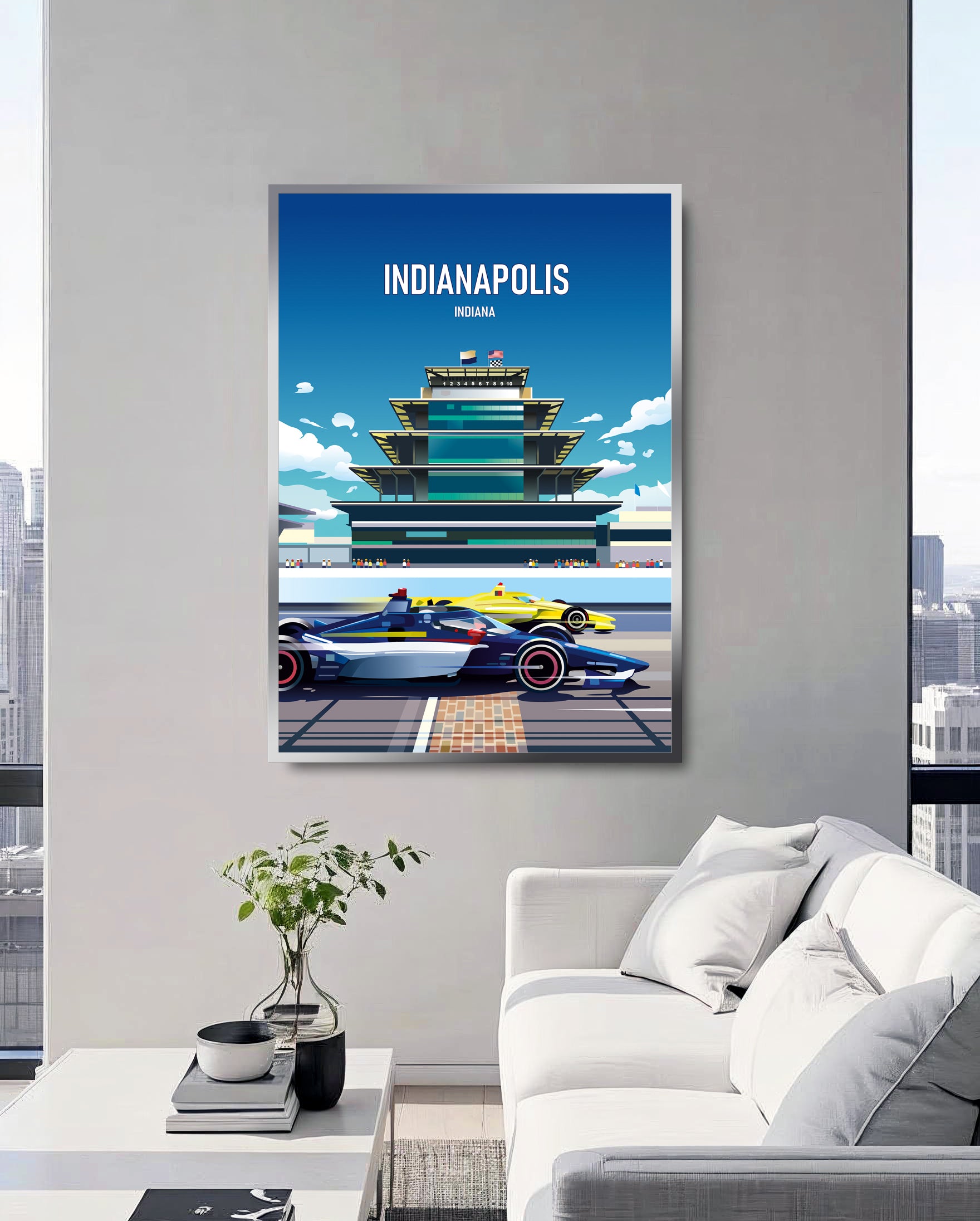 Indianapolis 500 Motor Speedway poster – Brickyard oval motorsport wall art print