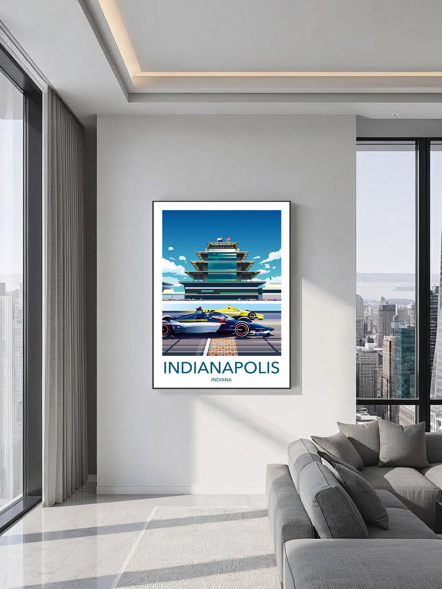 Indianapolis Speedway poster print – Indy 500 motorsport wall art