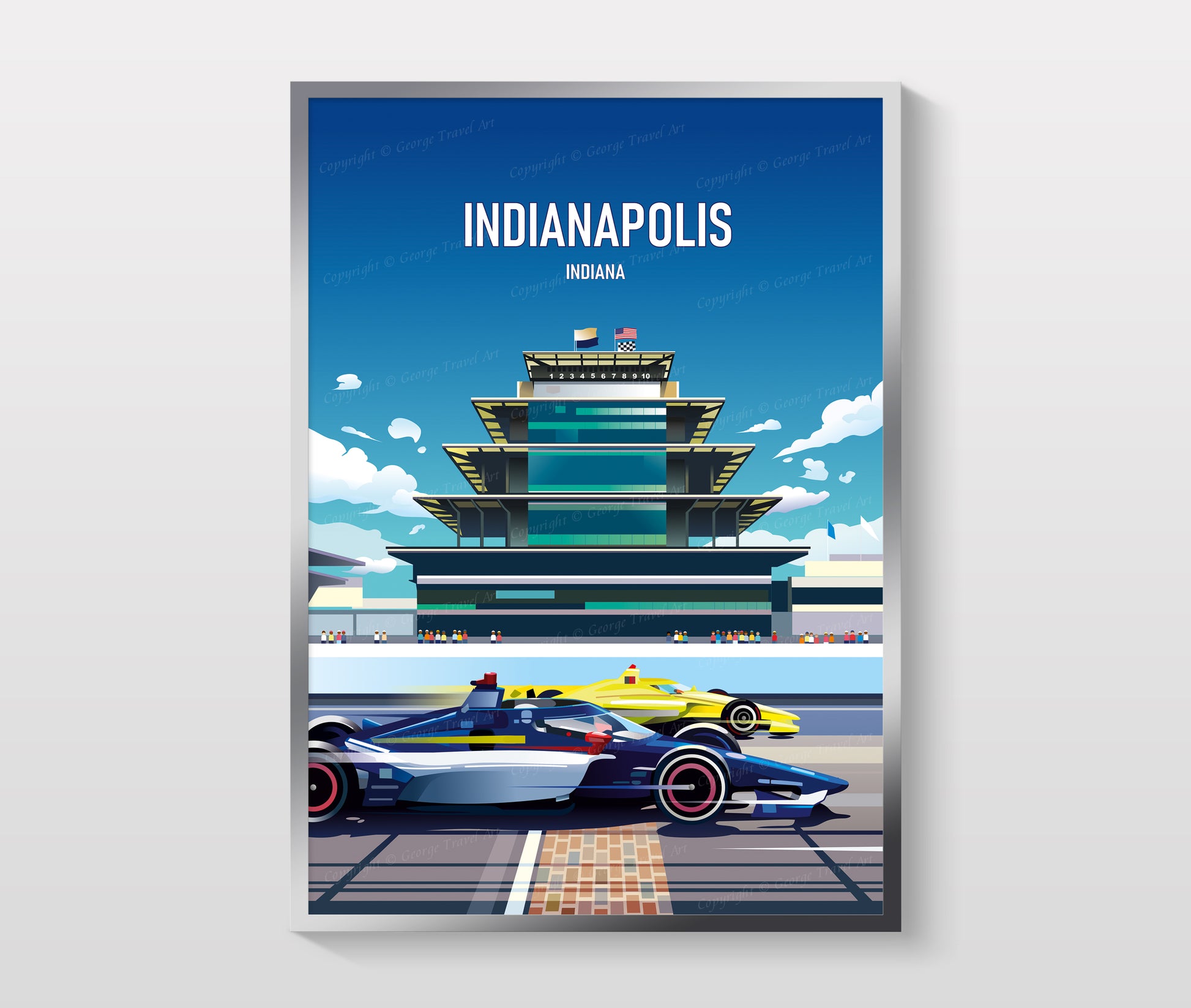 Indianapolis Motor Speedway print poster – Indy 500 wall art second angle