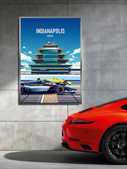 Indianapolis Motor Speedway poster – IndyCar Brickyard circuit wall art print