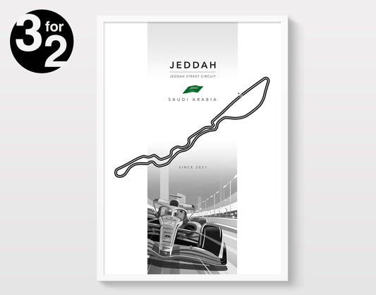 Jeddah Street Circuit F1 Poster / Saudi Arabia Grand Prix Print