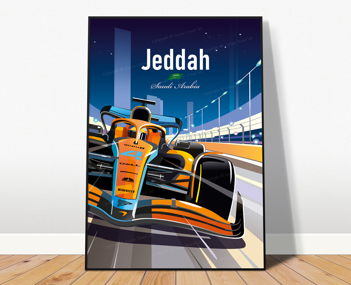 Jeddah F1 Poster / McLaren Formula1 Print / Saudi Arabia Grand Prix