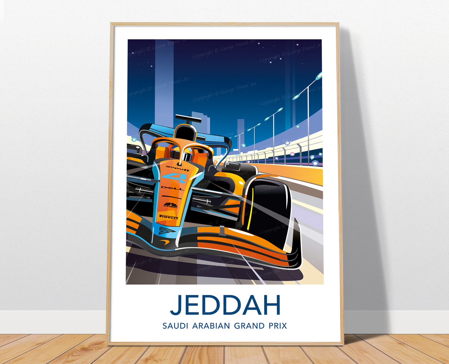Jeddah F1 poster print – McLaren Lando Norris Saudi Arabian Grand Prix wall art
